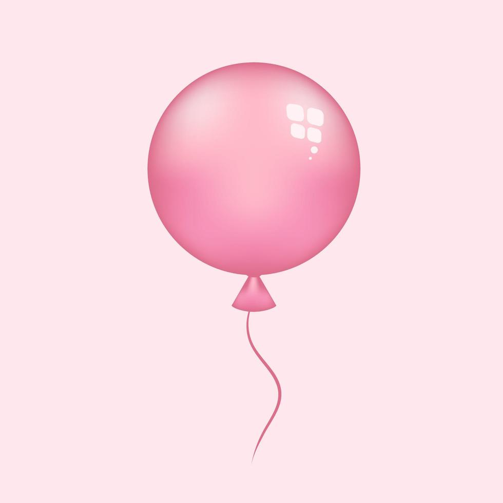 Air pink balloon for celebrations. Gel round balloon for designing banners and invitations vector