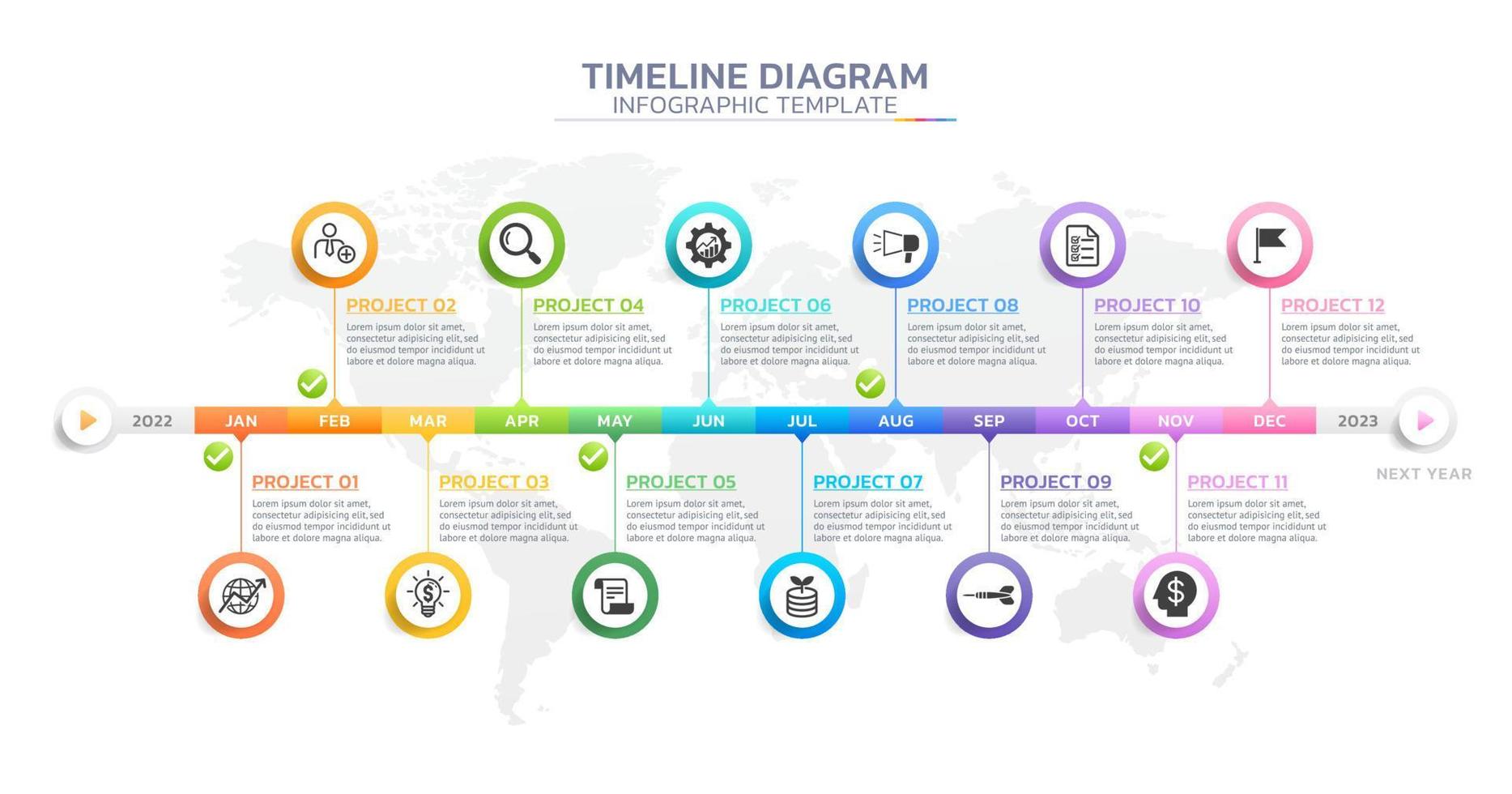 timeline gantt chart infographic template background vector