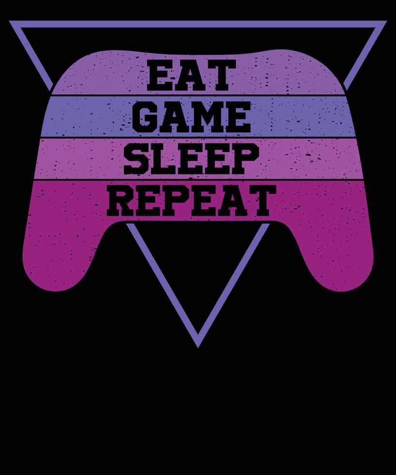 Eat game sleep repeat t-shirt design. vector