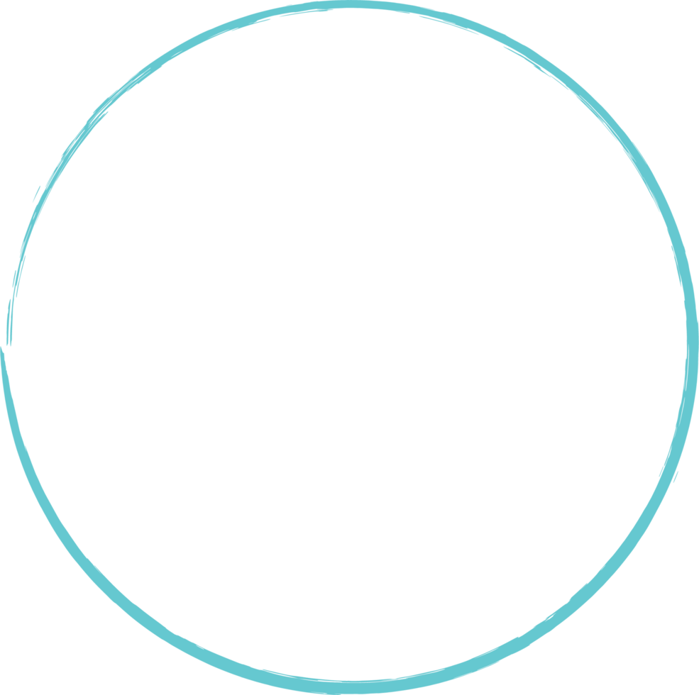 Colored grunge circle brush. Ink frame png