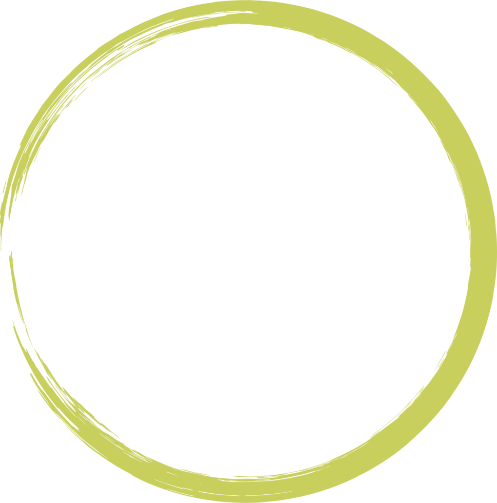 Colored grunge circle brush. Ink frame png