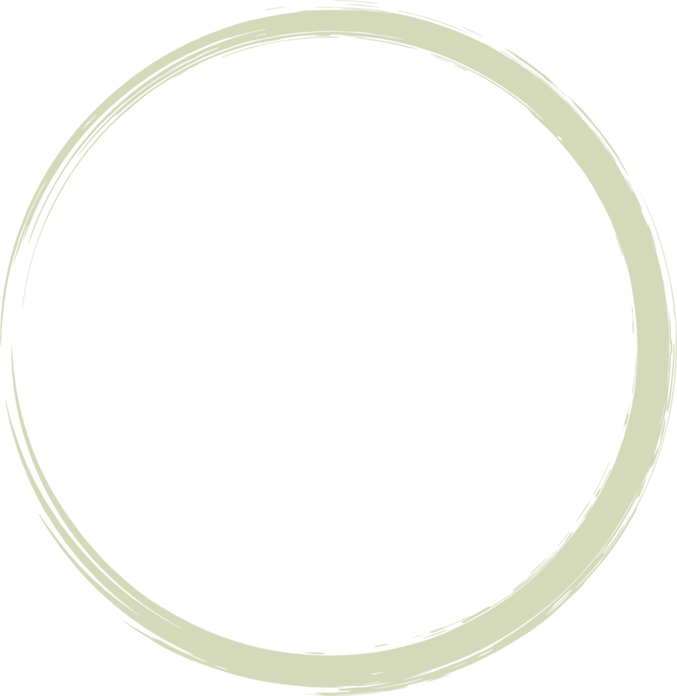 Colored grunge circle brush. Ink frame png