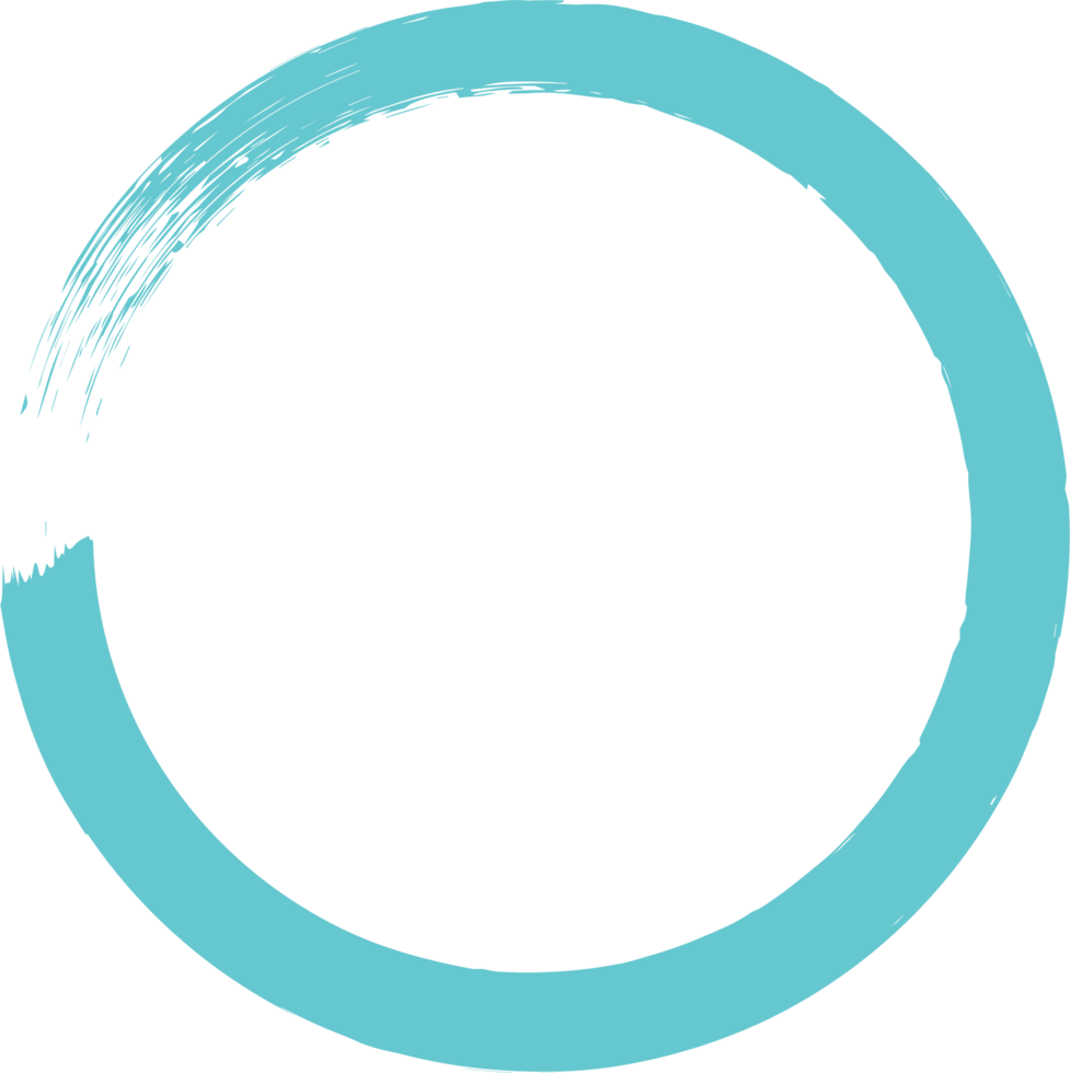 Colored grunge circle brush. Ink frame png