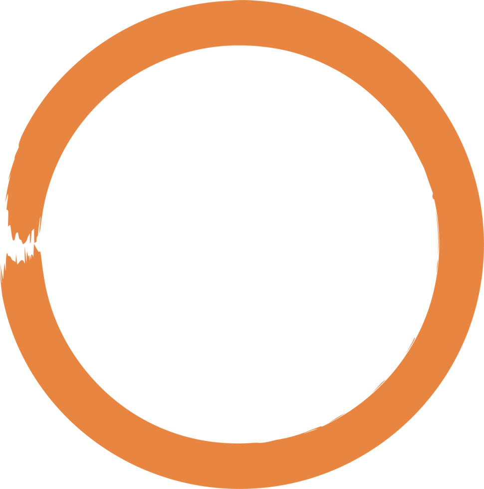 Colored grunge circle brush. Ink frame png