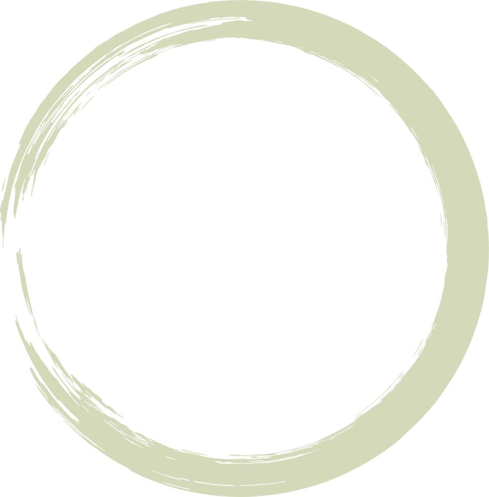 Colored grunge circle brush. Ink frame png