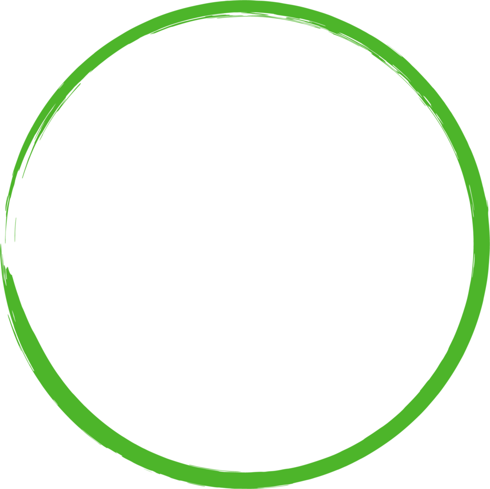 Colored grunge circle brush. Ink frame png