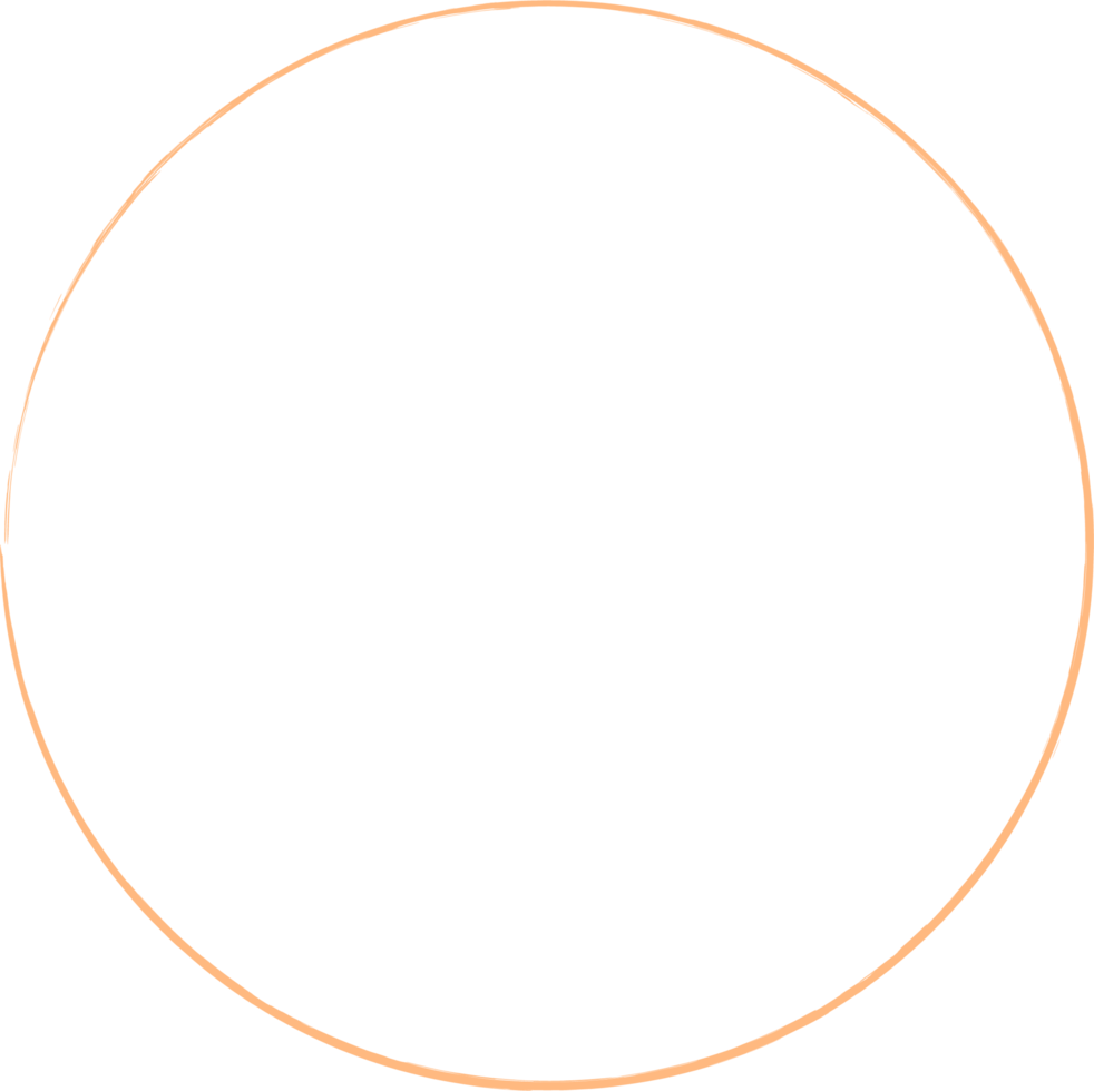 Colored grunge circle brush. Ink frame png