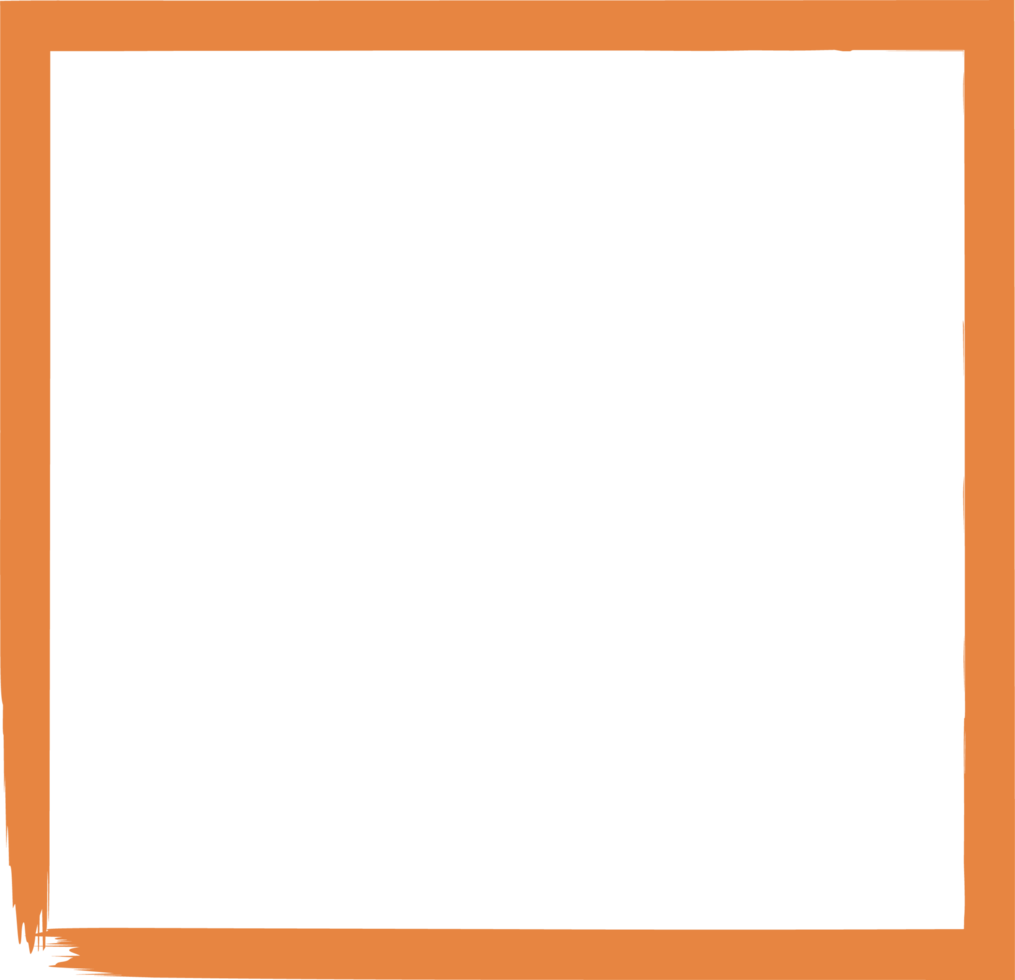 Colored grunge square brush. Rectangular frame png