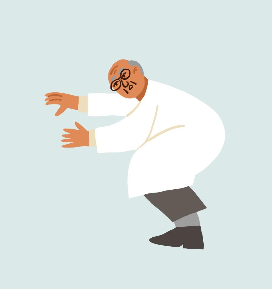 Doctor character isolated. Worried doctor. Vector illustration