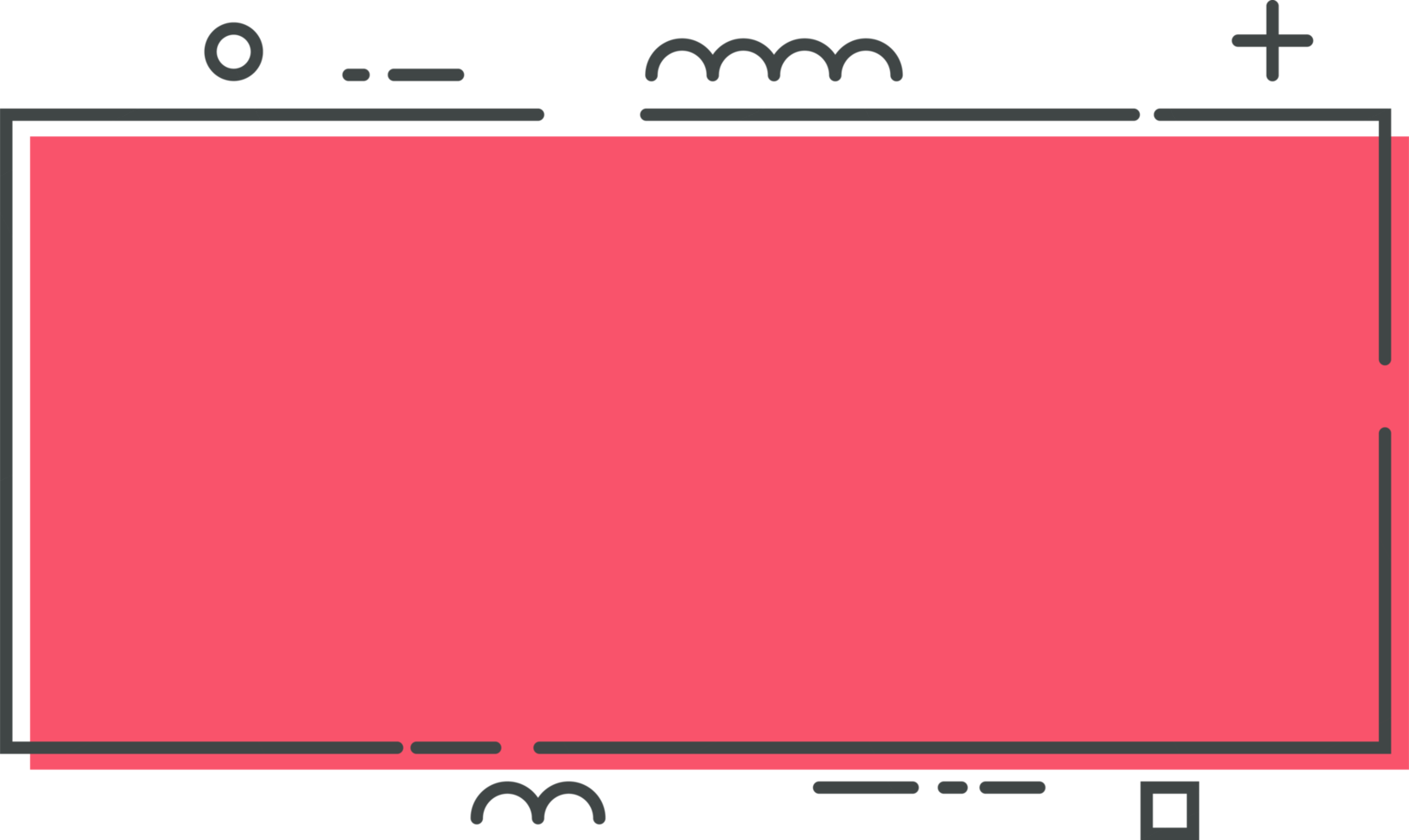 Colored line banner in flat style png