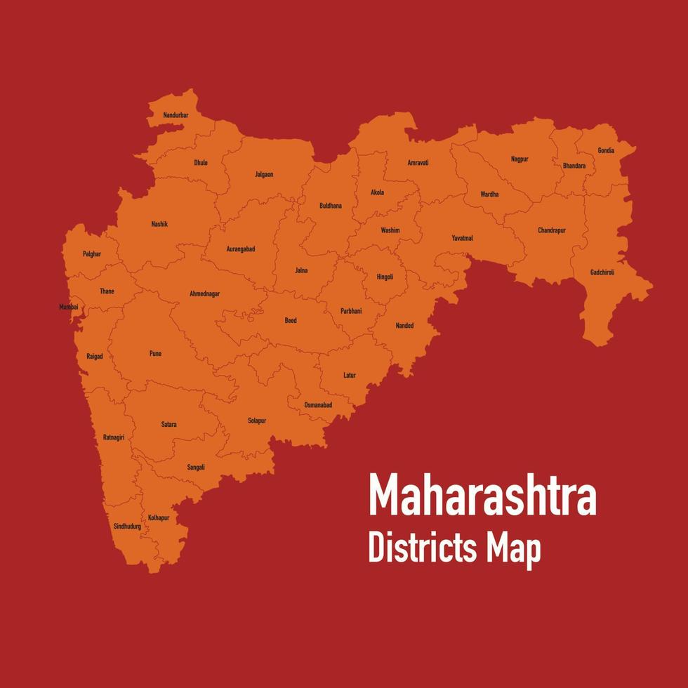 Vector illustration of Maharastra District map