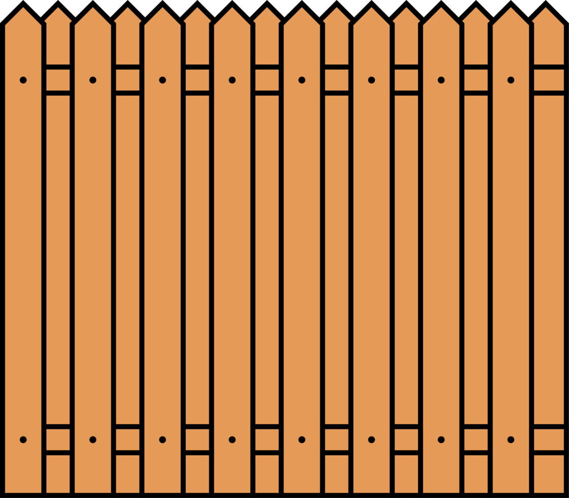 Colored outline fence in flat style png