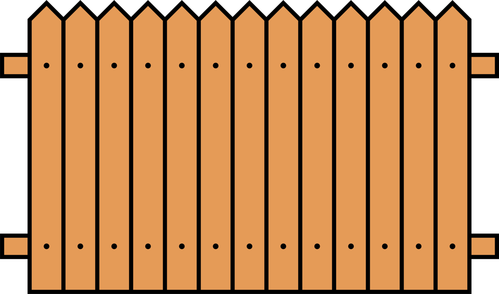 Colored outline fence in flat style png