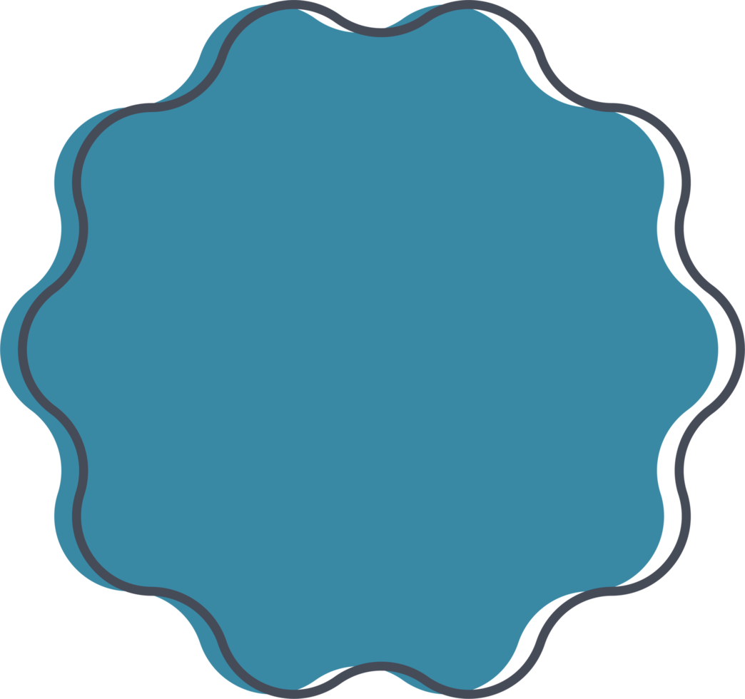 Colored round banner in flat style png