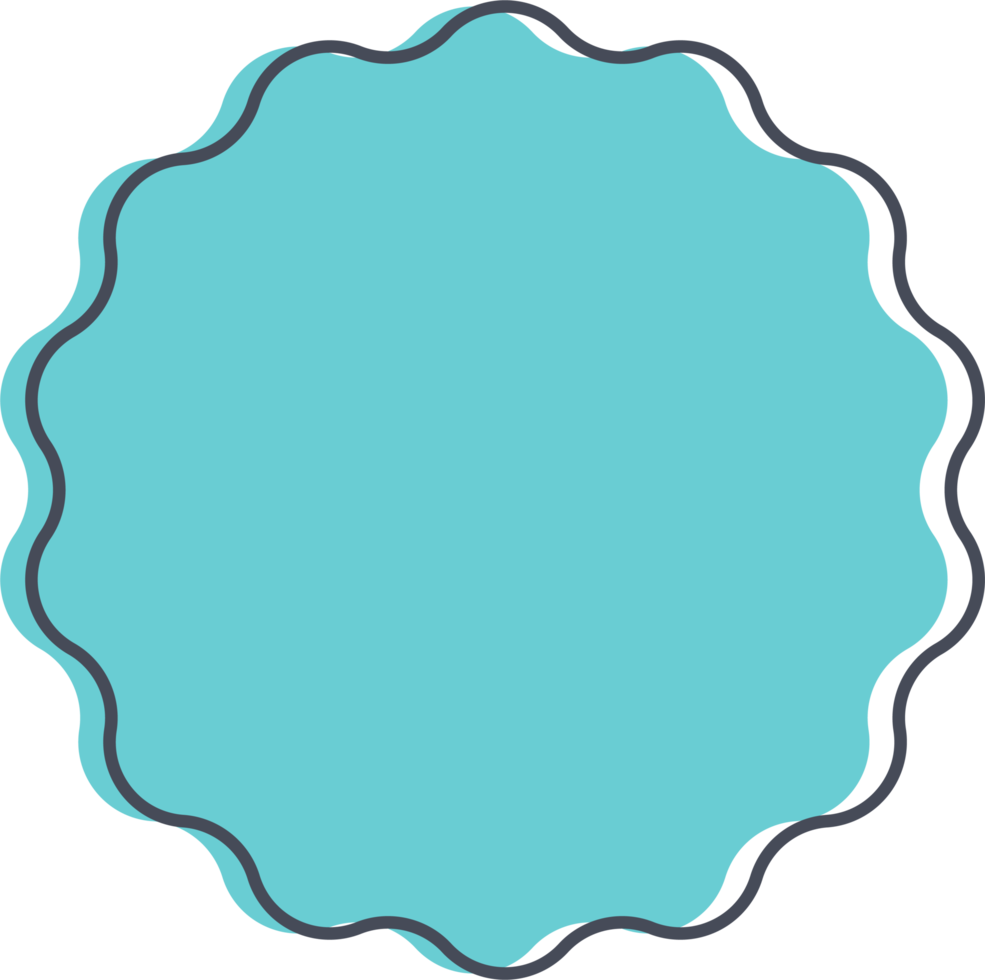 Colored round banner in flat style png