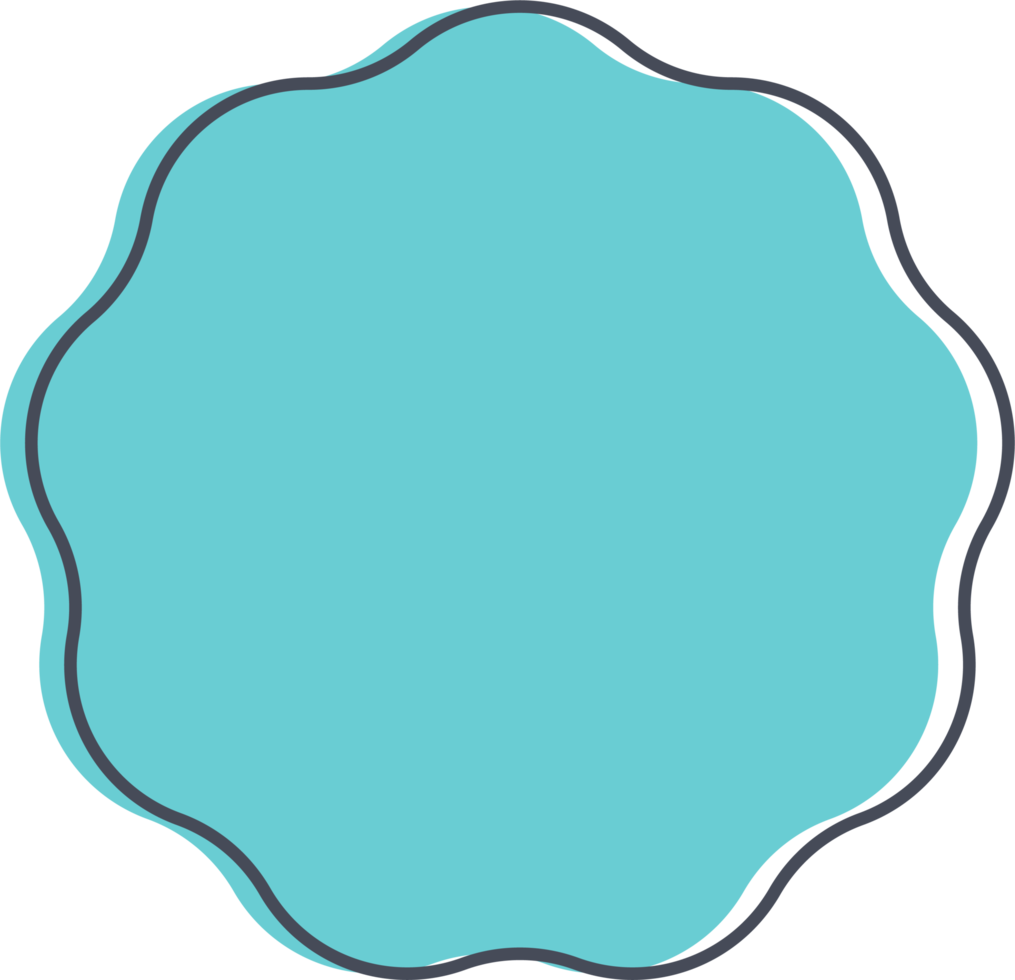 Colored round banner in flat style png