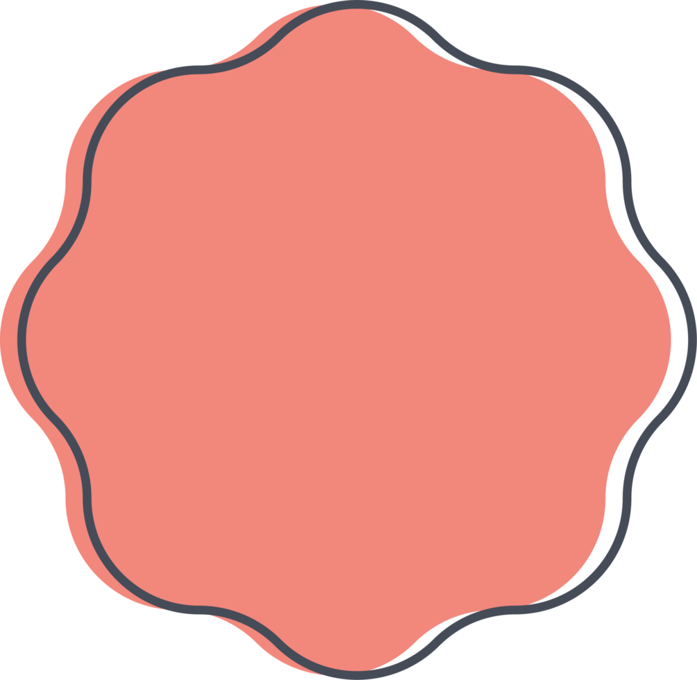 Colored round banner in flat style png