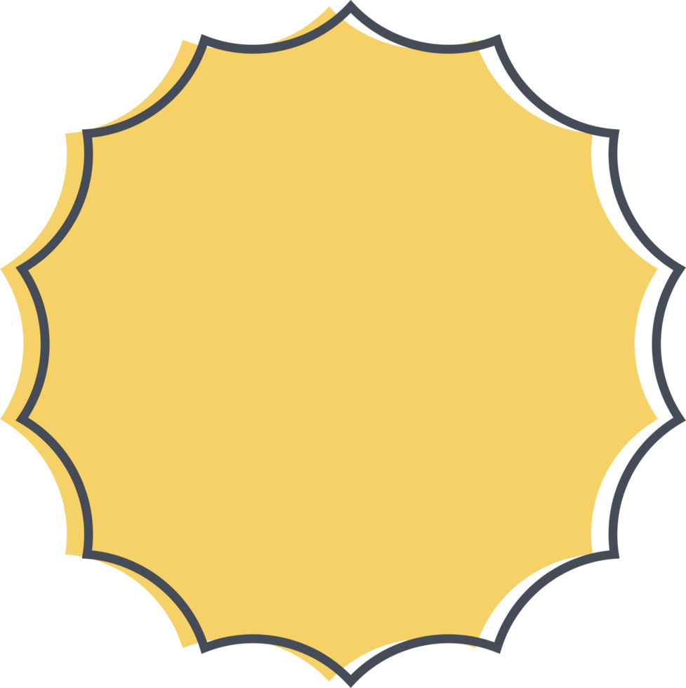 Colored round banner in flat style png