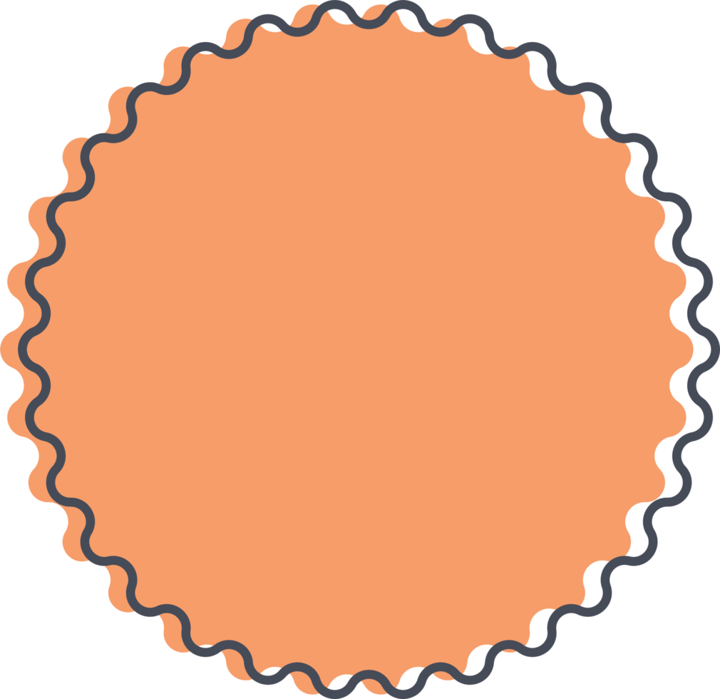 Colored round banner in flat style png