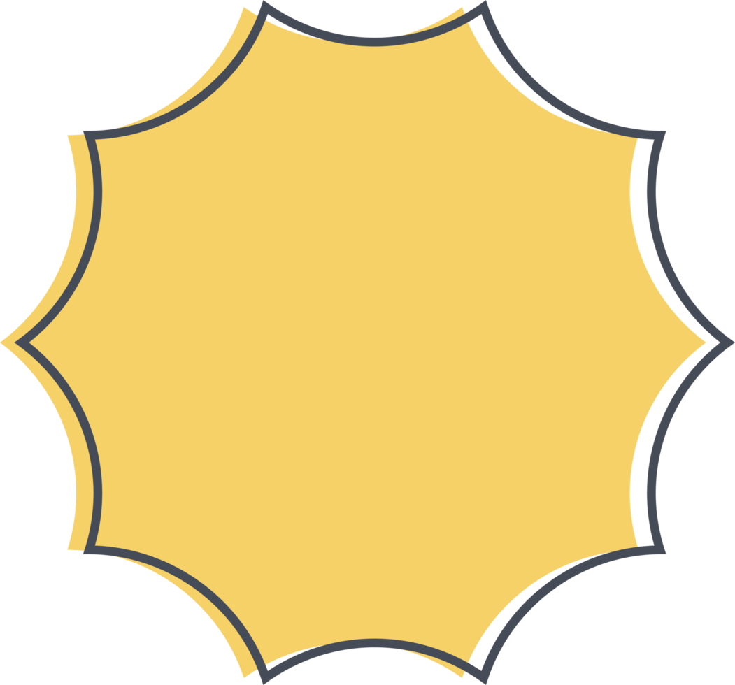 Colored round banner in flat style png