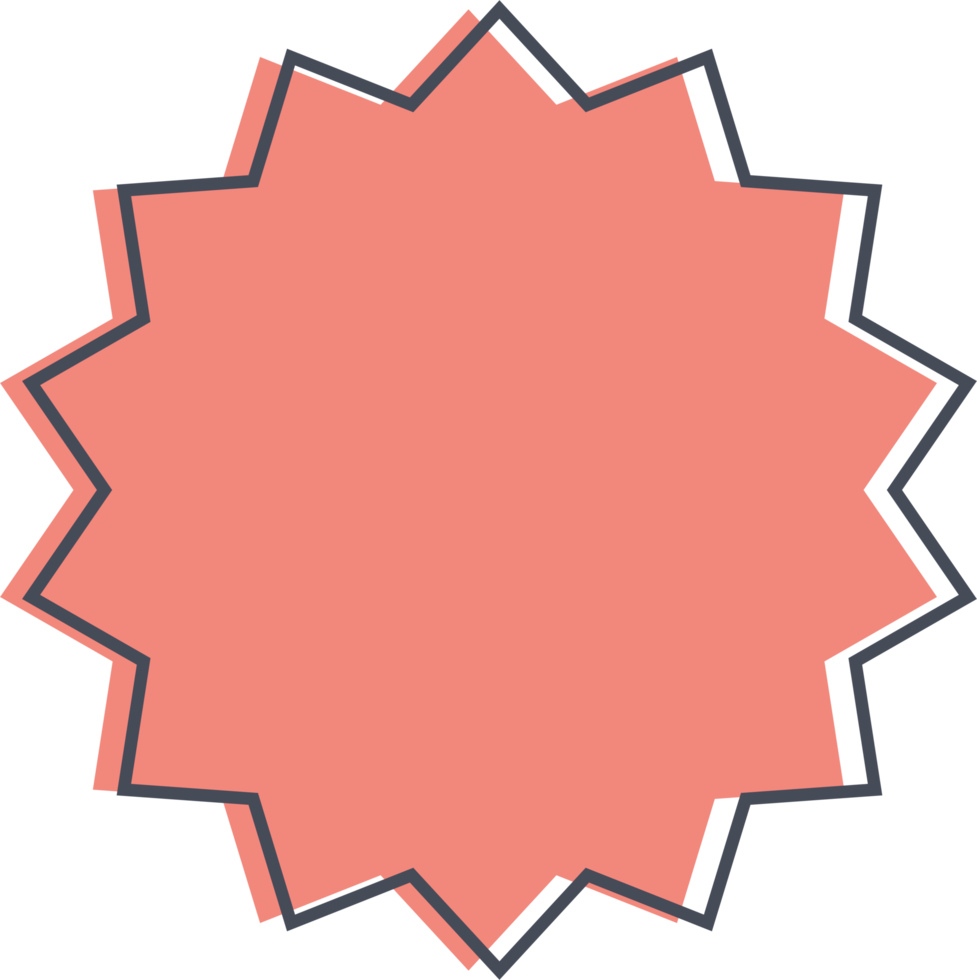 Colored round banner in flat style png