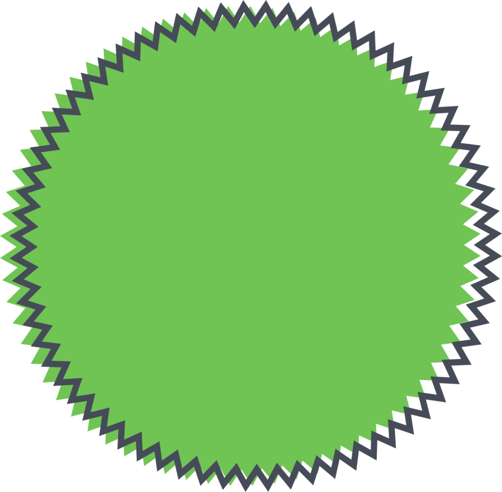 Colored round banner in flat style png