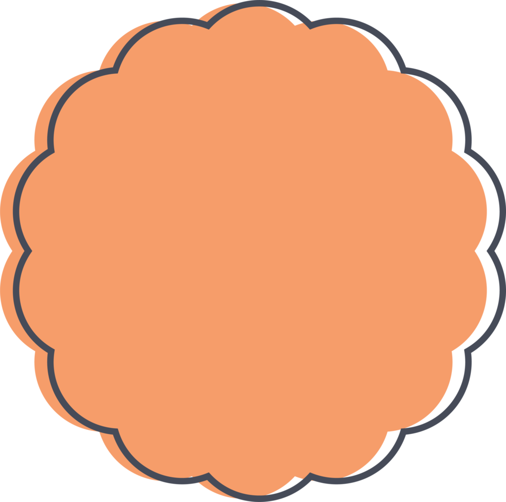 Colored round banner in flat style png