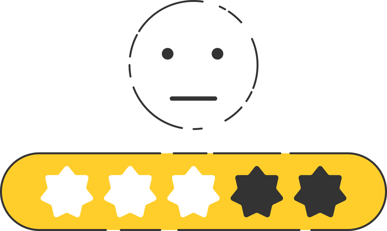 Emoji Feedback Symbol mit Sterne Bewertung. png