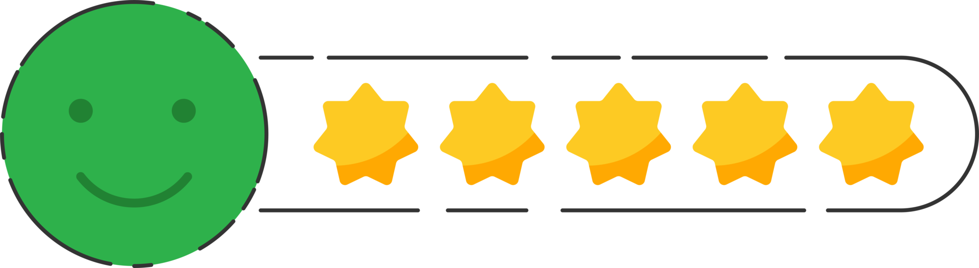 Emoji feedback icon with stars rating. png