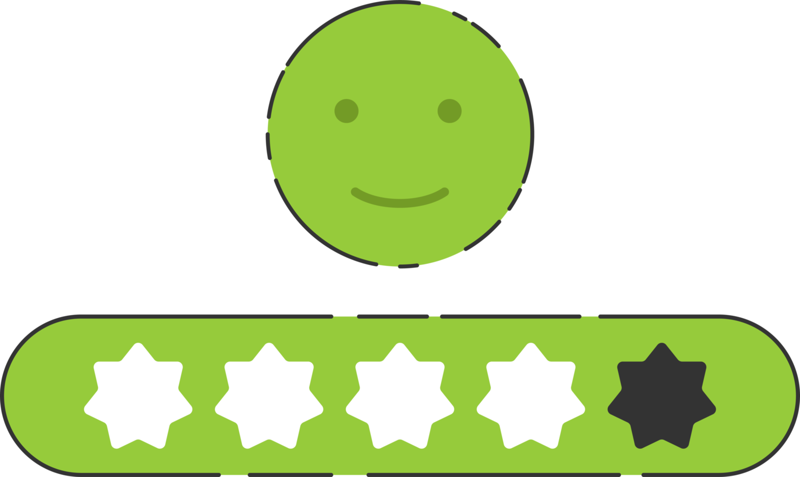 Emoji feedback icon with stars rating. png