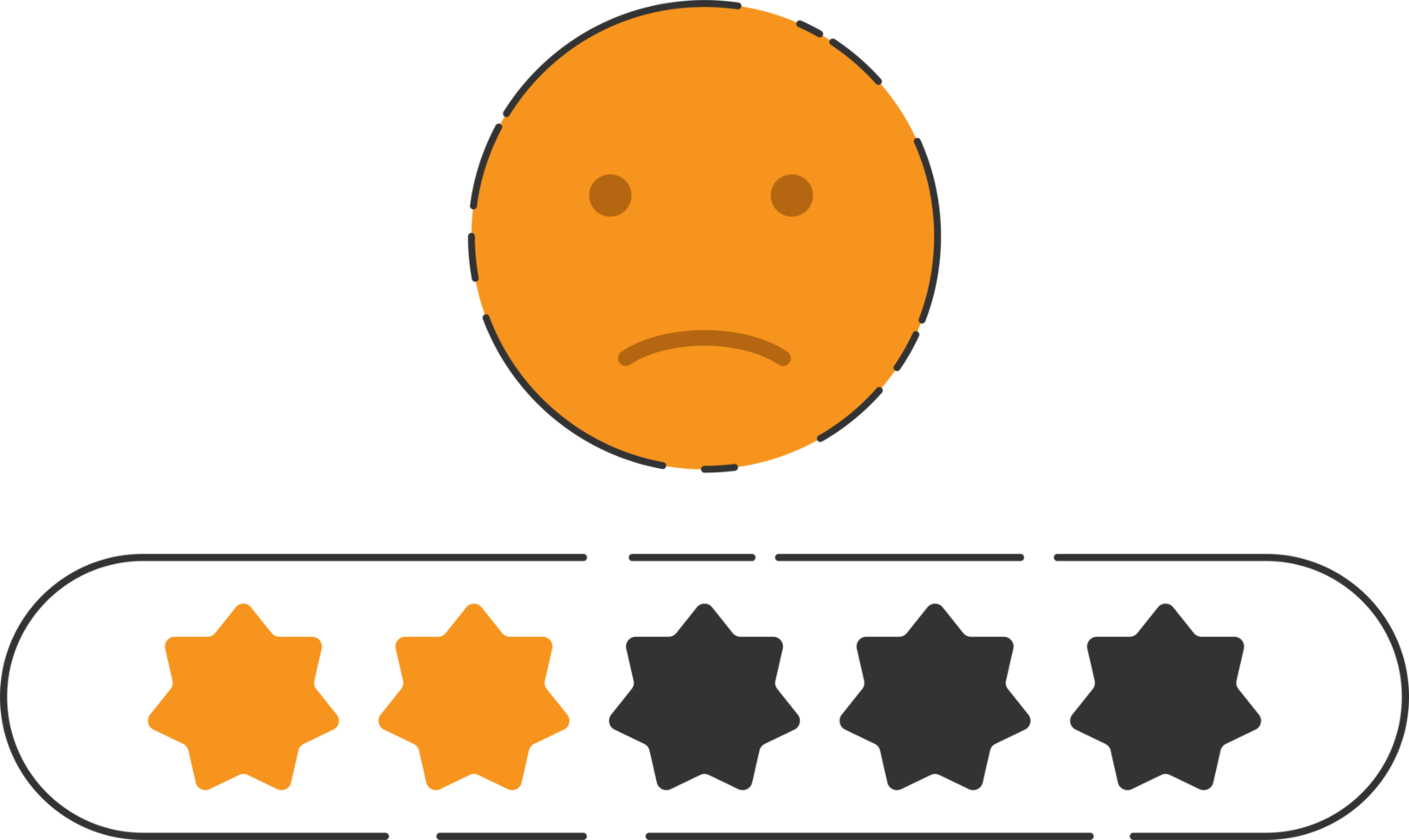 Emoji feedback icon with stars rating. png