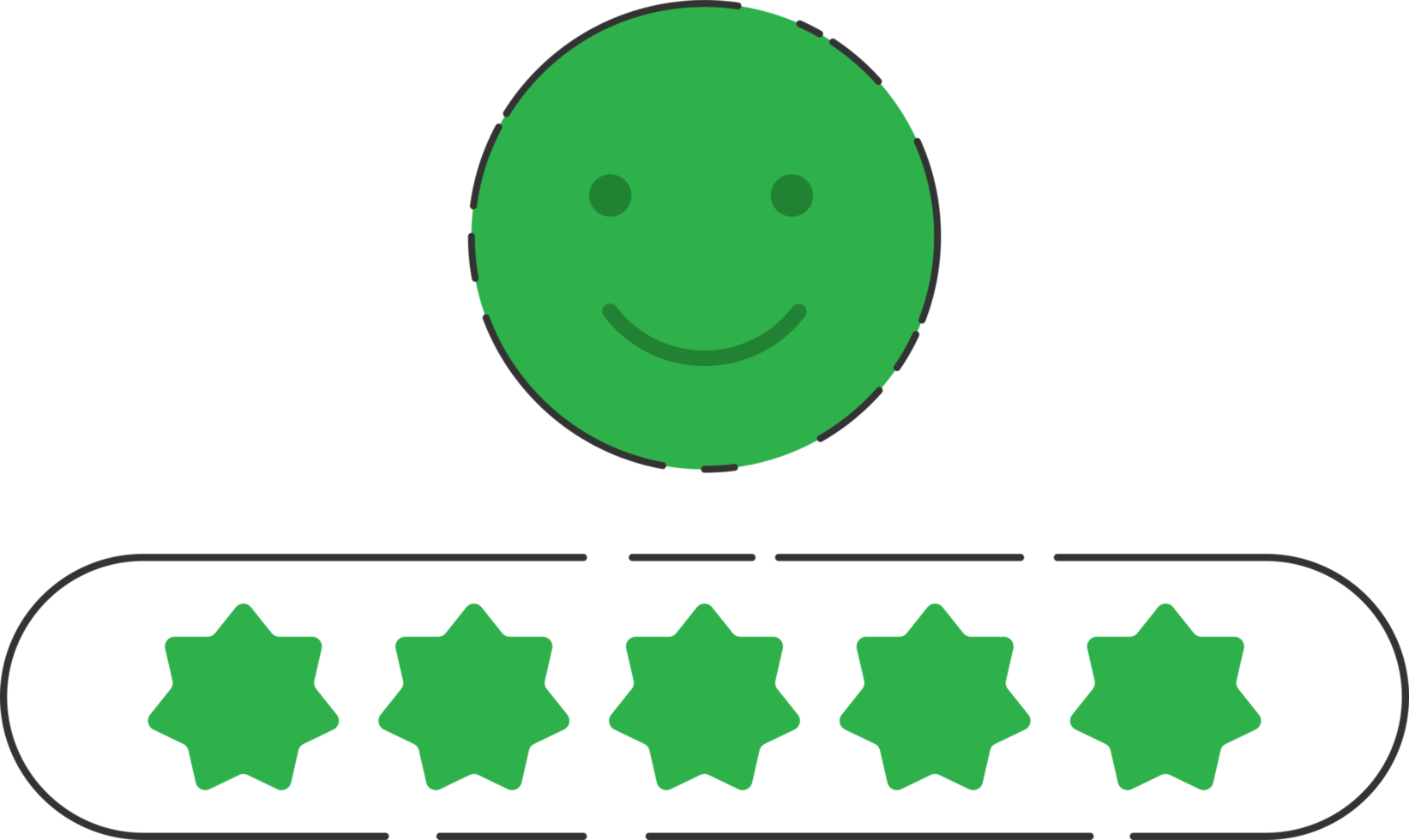 Emoji feedback icon with stars rating. png