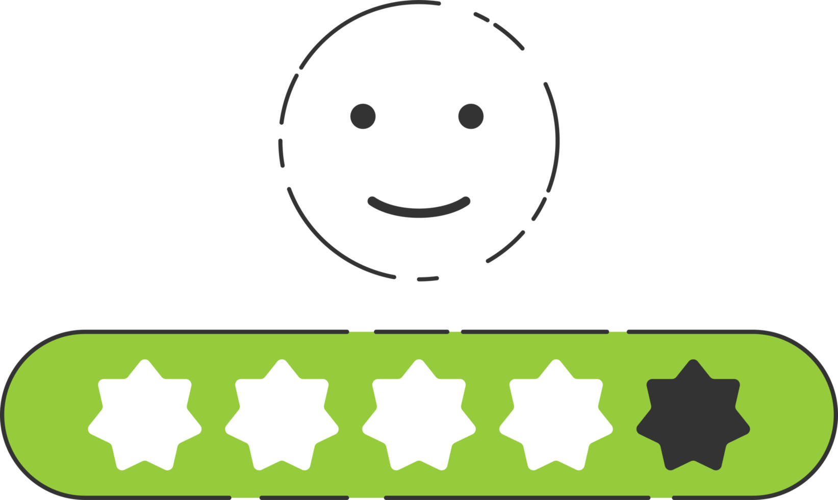 Emoji feedback icon with stars rating. png