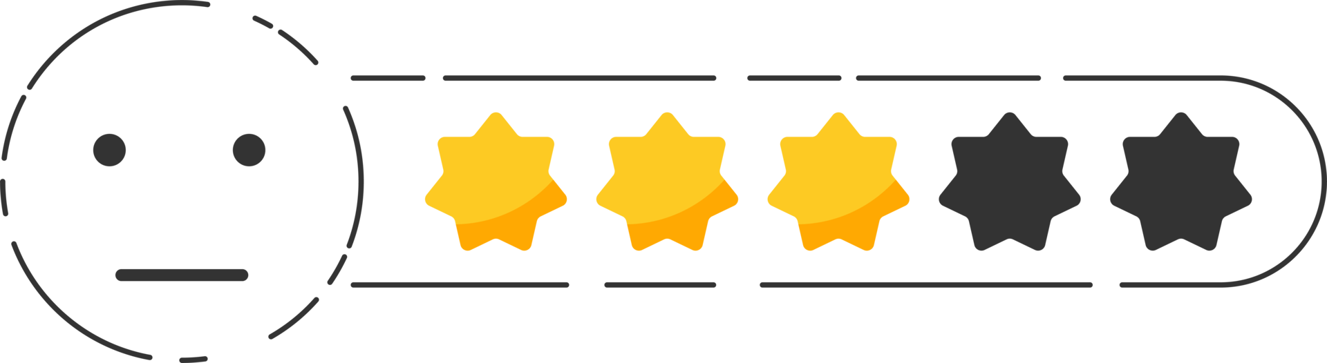 emoji retour d'information icône avec étoiles notation. png