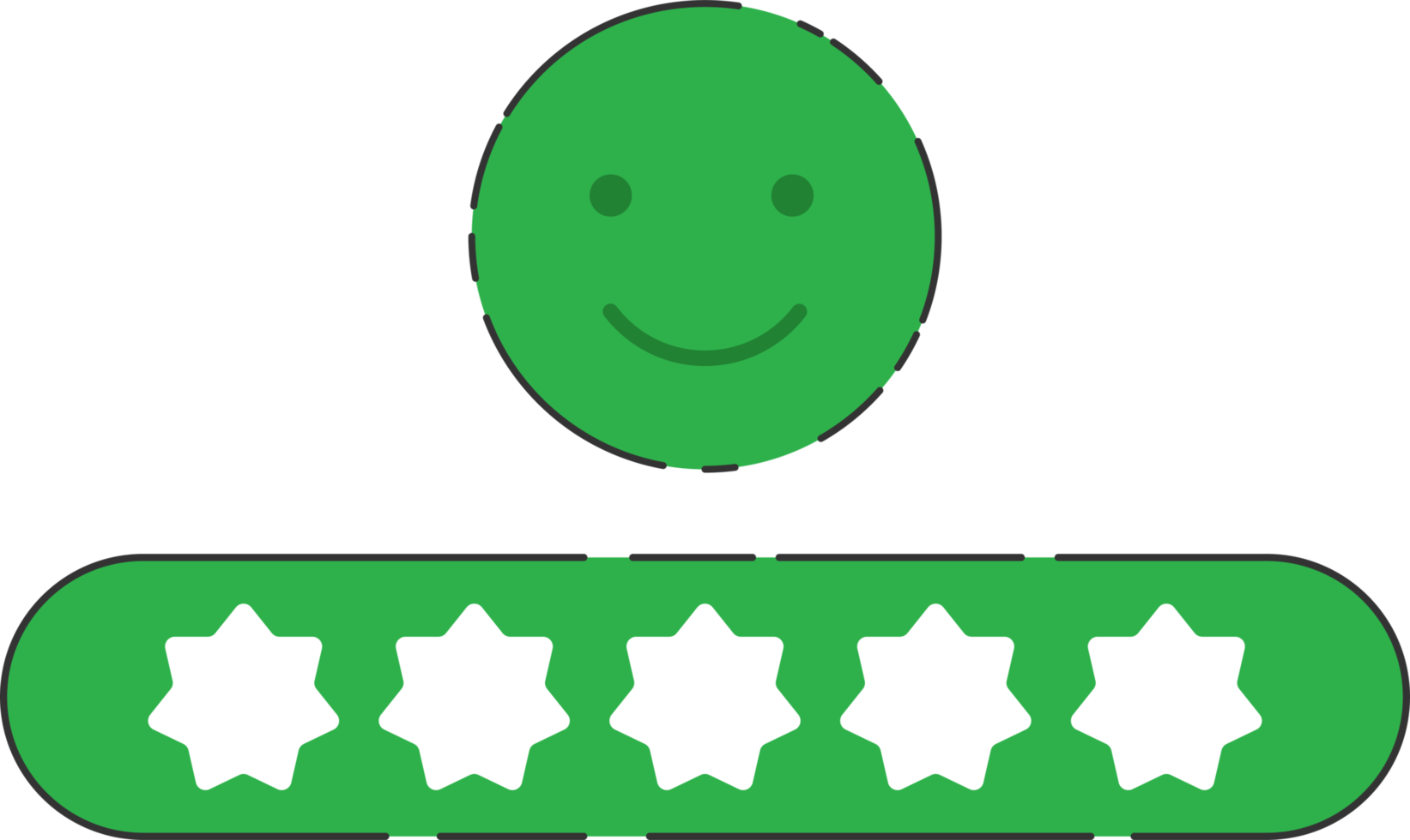 Emoji feedback icon with stars rating. png