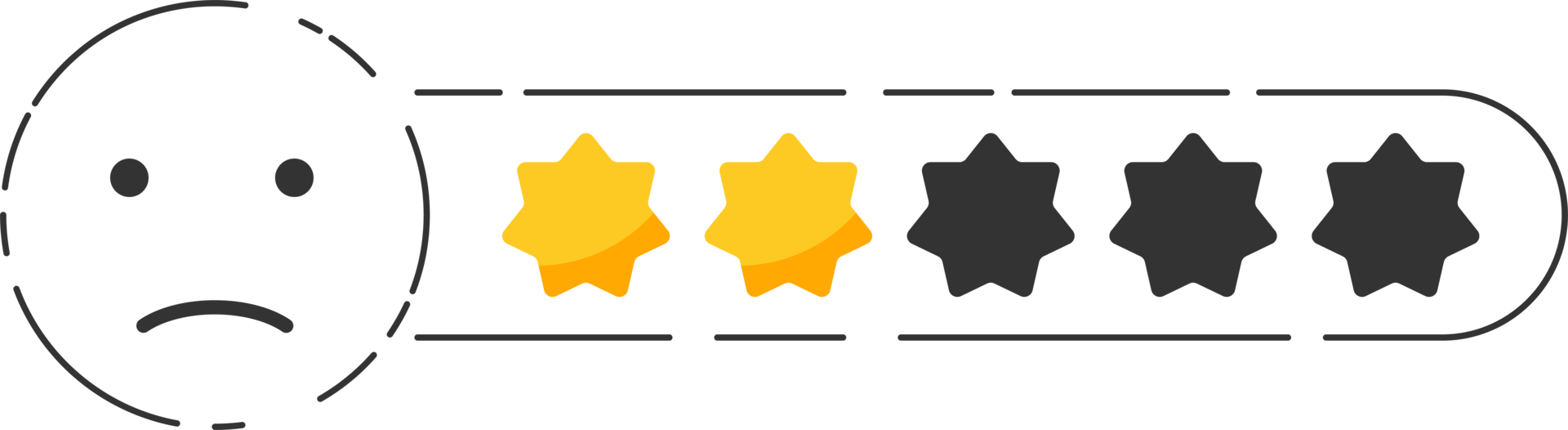 Emoji feedback icon with stars rating. png