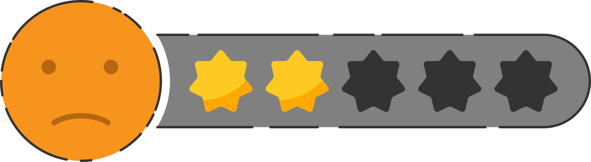 emoji terugkoppeling icoon met sterren beoordeling. png