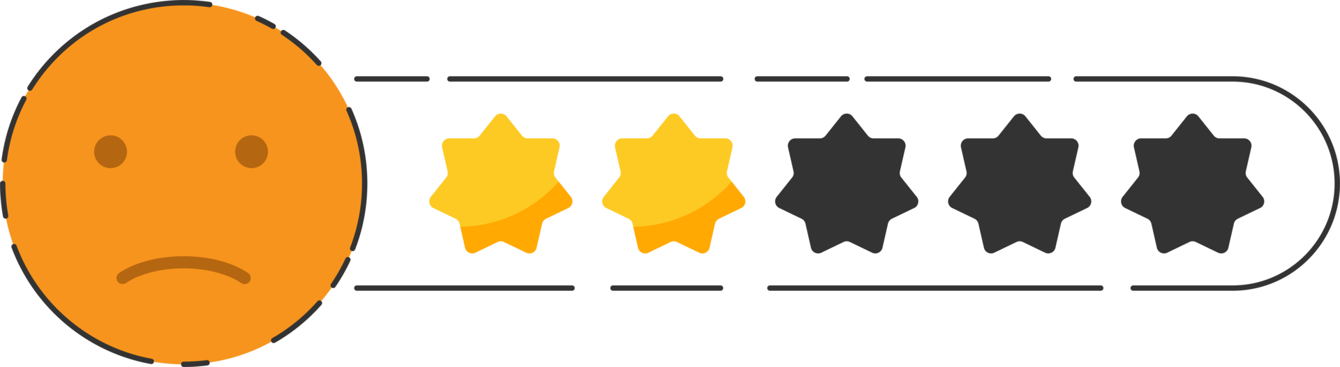 emoji terugkoppeling icoon met sterren beoordeling. png