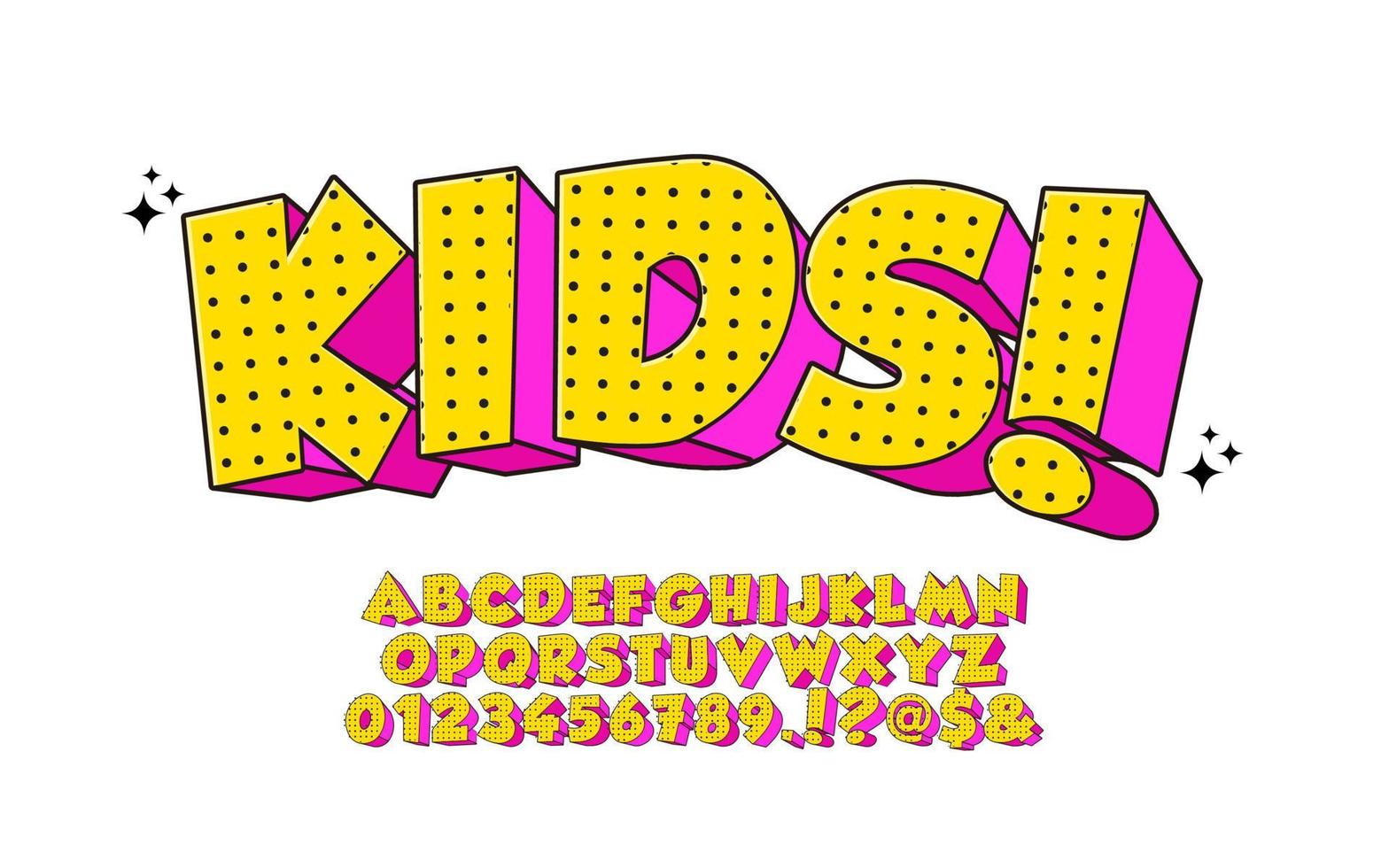 Stylized cartoon comic font.  fresh alphabet font vector