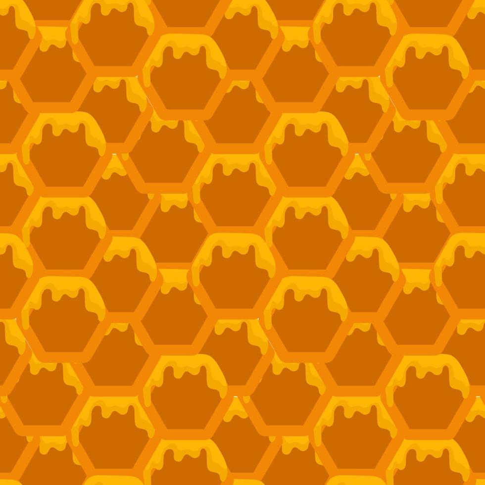 Yellow, orange beehive background. Honeycomb, bees hive cells pattern. Bee honey shapes. Vector geometric seamless texture symbol. Hexagon, hexagonal raster, mosaic cell sign or icon.