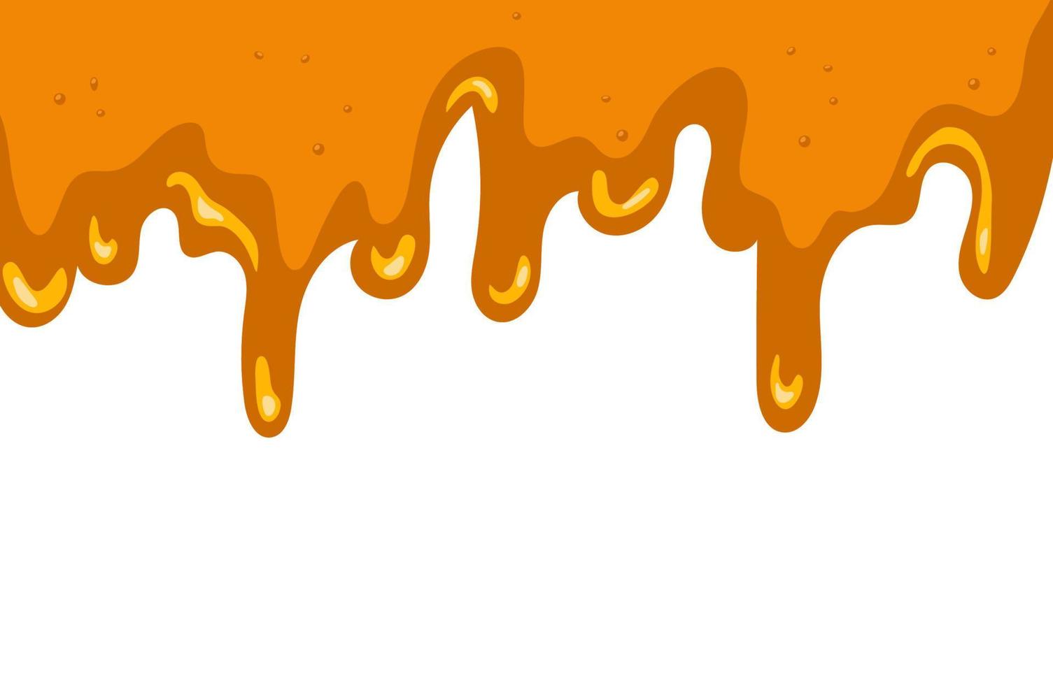 Dripping honey. Golden yellow syrup or juice dripping liquid oil splashes vector template