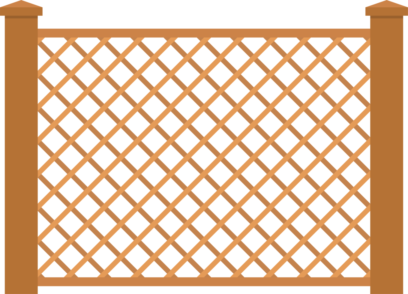Wooden fence in flat style clip art png