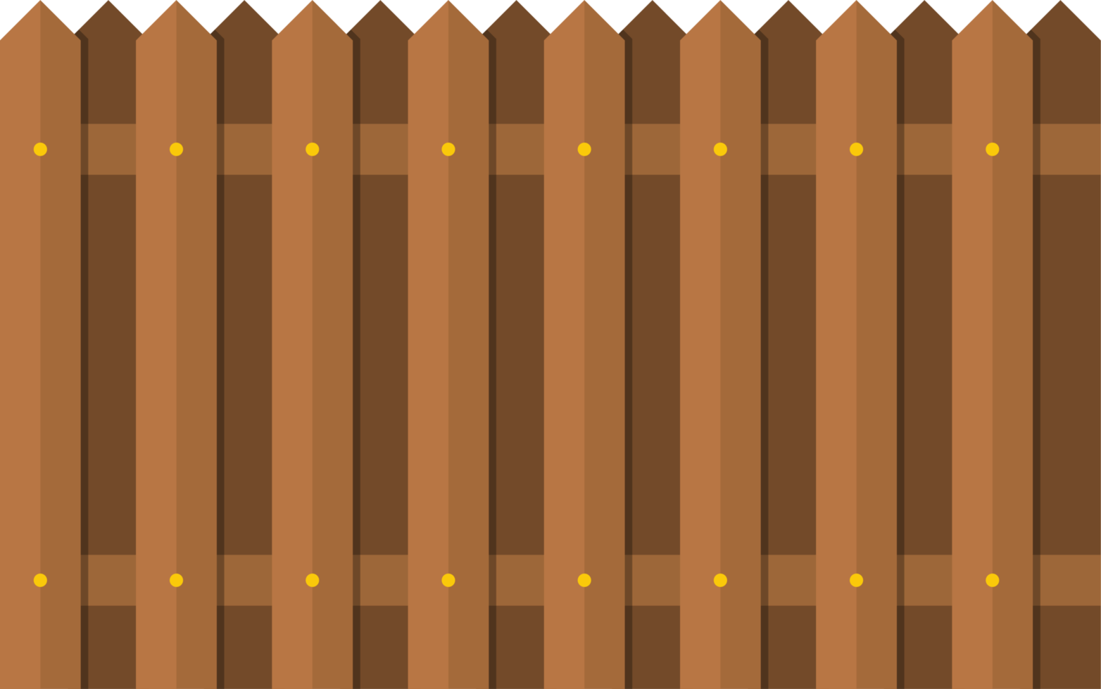 Wooden fence in flat style clip art png