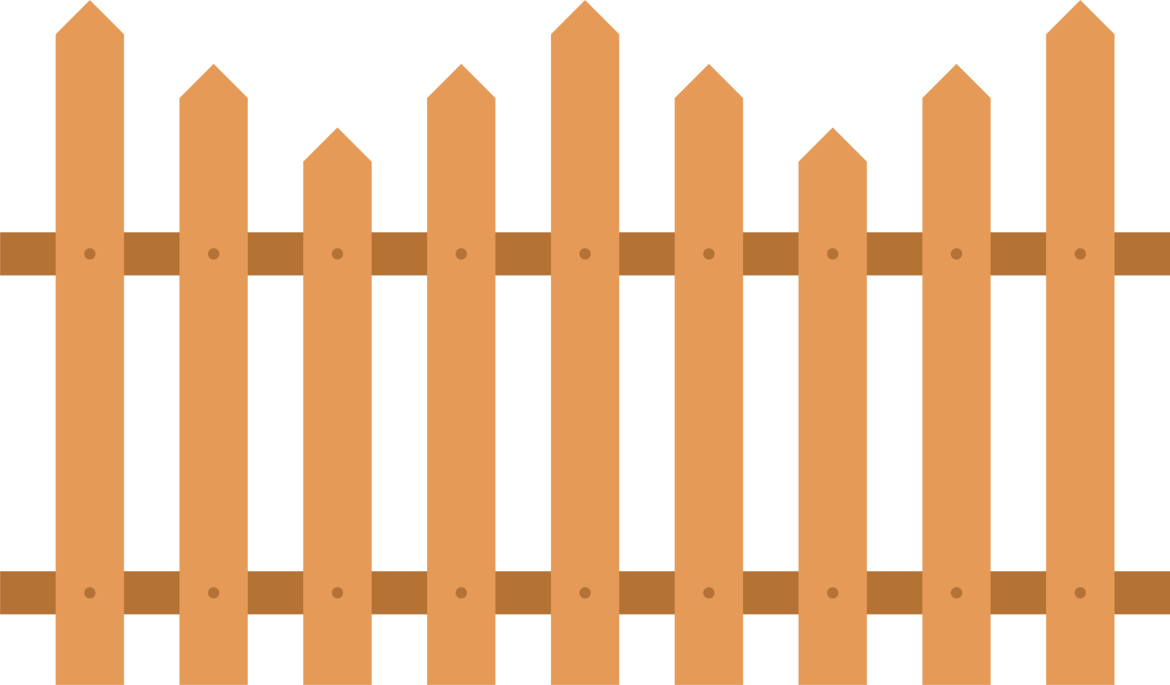 Wooden fence in flat style clip art png