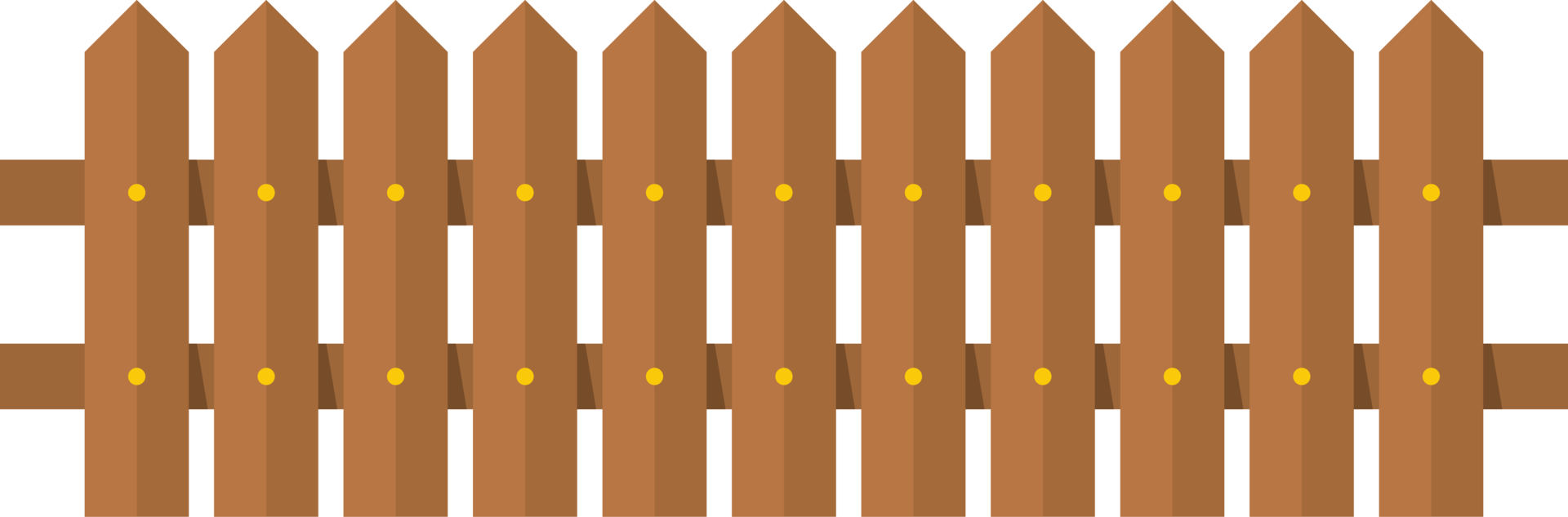 Wooden fence in flat style clip art png