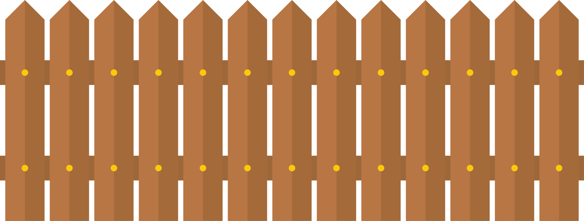 Wooden fence in flat style clip art png