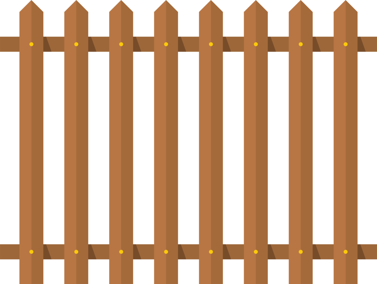 Wooden fence in flat style clip art png