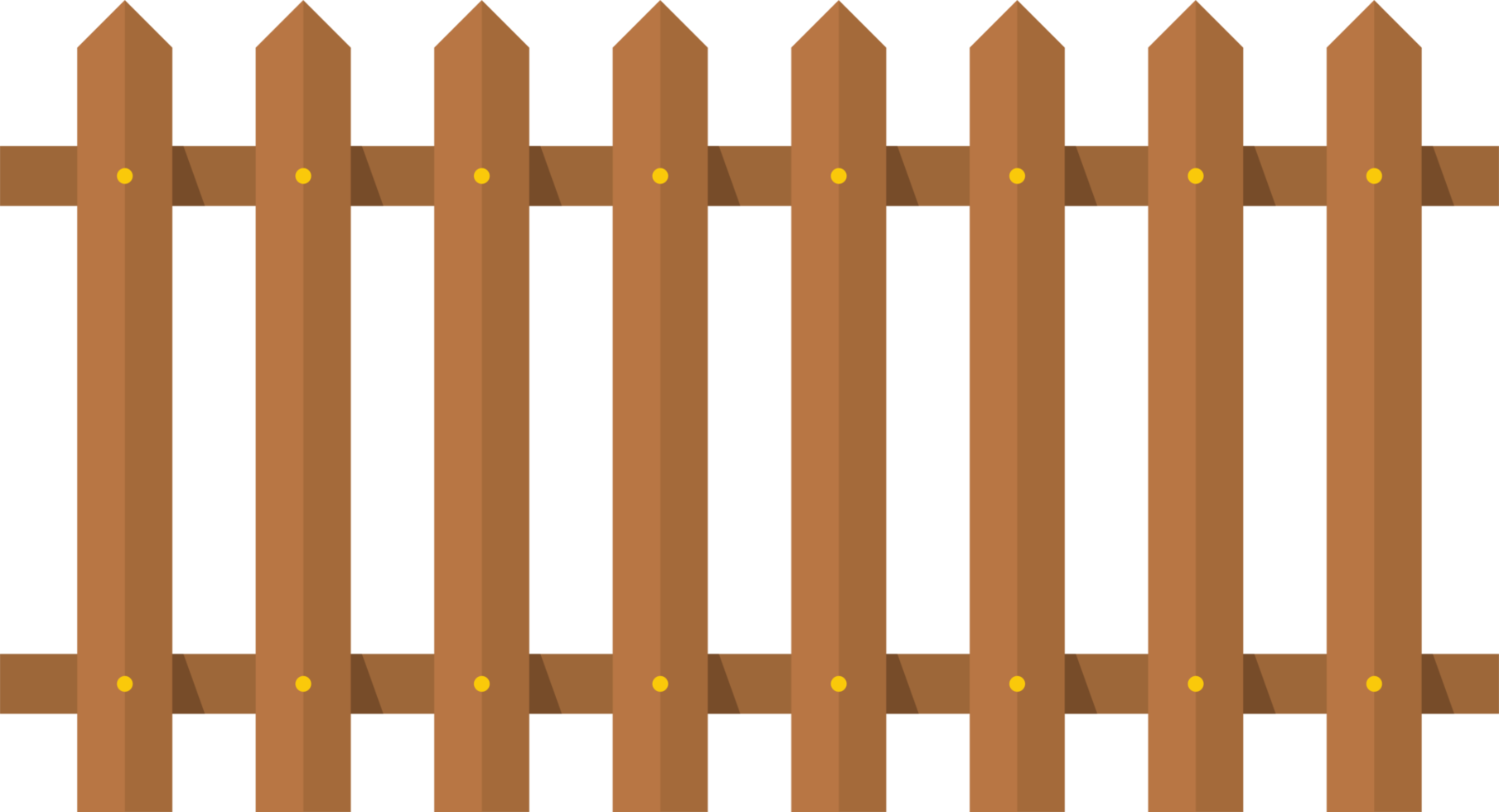 Wooden fence in flat style clip art png