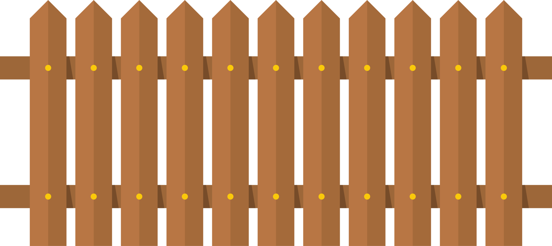 Wooden fence in flat style clip art png