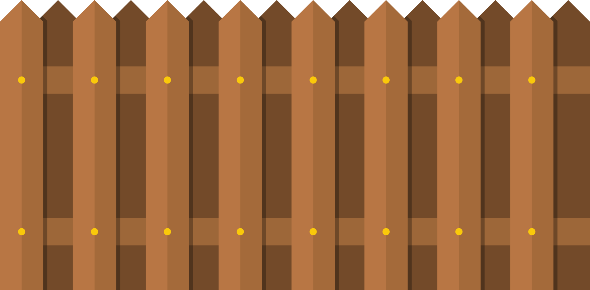 Wooden fence in flat style clip art png
